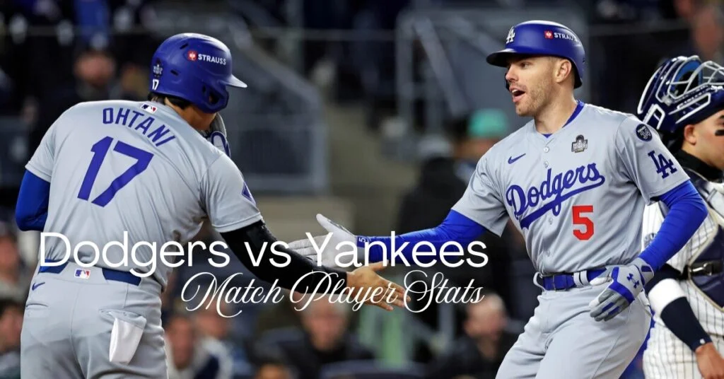 dodgers vs yankees match player stats